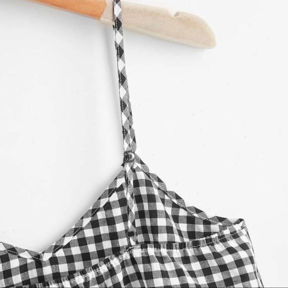 New gingham cami top black and white - Picture 4 of 5